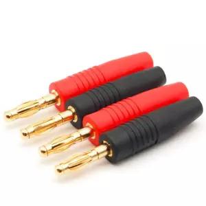 4개 4MM 커넥터 도금 케이블 와이어 뮤지컬 바나나 스피커 플러그 골드 Bla 4PCS