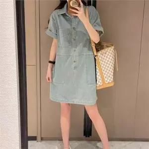셀럽하우스 루즈핏 여성 데님 원피스 데일리 데님 원피스 일자핏 셔츠 여름