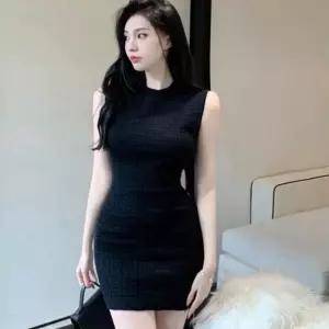 셀럽하우스 여성 슬림핏 나시 미니원피스 니트 원피스