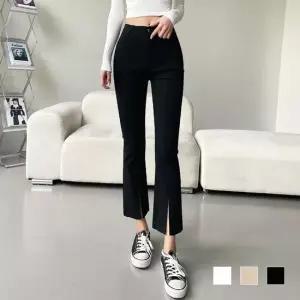 셀럽하우스 여성 앞슬릿 절개 부츠컷바지 9부 나팔바지 슬랙스 3색