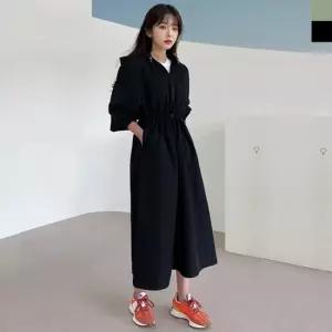 셀럽하우스 원피스 롱원피스 여성스트랩 후드 아노락 블랙 검정