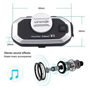 Easy Rider Vimoto V8 오토바이 헬멧 헤드셋 인터콤 Bluetooth 호환