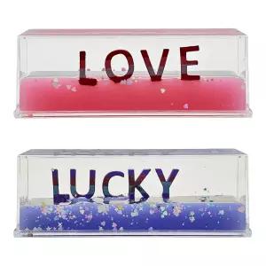 LOVE LUCKY 레터링 물멍 오일 사각 워터볼 오일멍/실내/인테리어/소품/장식