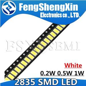 100pcs 고휘도 SMD LED 2835 램프 구슬 1W 0.5W 흰색 3V 6V 9V 18V 150MA/100MA/30MA/60MA/80MA 6000-6500K