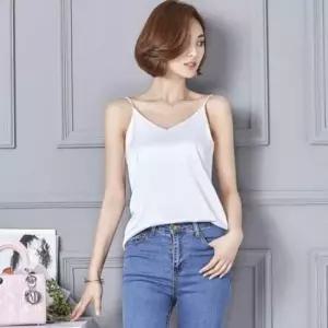 레이어드나시 쉬폰블라우스 레이어드 정장 민소매 끈나시