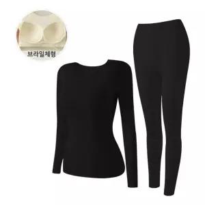 브라탑 발열 내복 내의 노와이어 일체형 상하의 세트 여성내복
