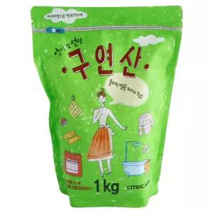 엄마의선택 구연산 1kg세탁보조제 물때제거 얼룩 찌든 섬유유연 유연제 세제 다목적