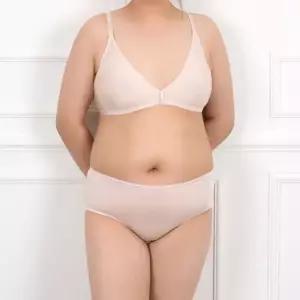 (쏘로사떼)인견 노와이어 홑겹 빅사이즈 B컵브라세트  덧신  삼각팬티 (WD92C0C)