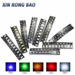 100pcs 0402 0603 0805 1206 smd led 빨간색 노란색 녹색 흰색 파란색 주황색 발광 다이오드 물 맑은 LED