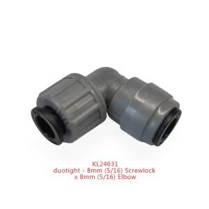 KegLand 듀오타이트 스크류 잠금 엘보 푸시 인 조인트 피팅 퀵 커넥터 8/6.35mm x 8mm