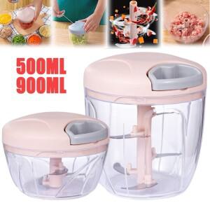 수동 마늘 쵸퍼 500/900ML 프레스 식품 야채 커터 고기 분쇄기 주방 가제 핸드 민서 사수기