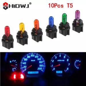 T5 SMD LED 자동차 조명 자동차 발광 다이오드 계기 계기 계기판 전구 인테리어 표시등 10 개