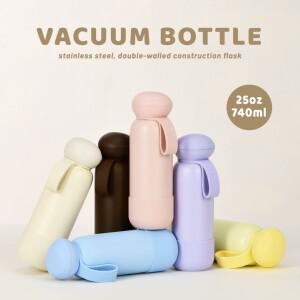 손잡이가있는 740ml 대용량 열수 병 더블 레이어 스테인레스 스틸 진공 Drinkware 선물 야외 보온병 컵