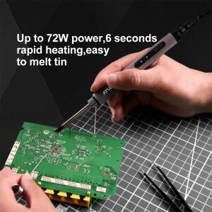 AtuMan EI2 휴대용 납땜 인두 72W 9-24V 지능형 전기 300-400 ° C 다기능 용접 펜