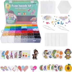ARTKAL 퓨즈 비즈 키트 36색 11 000개 5mm 멜티 5개 페그보드 2개 핀셋 48개 패턴 2 다림질 종이 36 Colors
