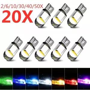 자동차 LED T10 W5W Canbus 유리 COB 6000k 독서 돔 램프 마커 웨지 번호판 전구 168 194 192 DC 12V 흰색