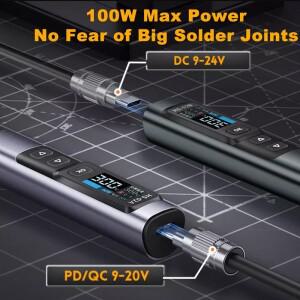 FNIRSI HS-02 전기 납땜 인두 PD100W 조절 가능 100-450 ℃ 온도 급속 수리 휴대용 상자 키트