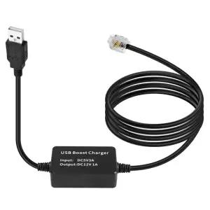 메이리파 레이더 탐지기 전원 케이블 USB 5V ~ 12V RJ11 교체 코드 RJ-11 전화 커넥터(150M) 포함 부스트 어댑터 강화