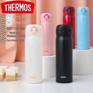 THERMOS 350ml/500ml 진공 플라스크 스테인레스 스틸 열 머그잔 6H   물병 사무실 야외 여행 누출 방지 커