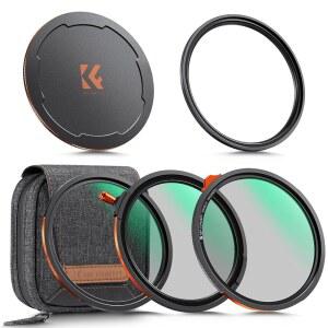 K&F 컨셉 67MM 마그네틱 1S 스왑 5팩: CPL + VND2-32 블랙 디퓨전 1/4 베이직 링 렌즈 캡 키트(보관 케이스 포함) 카메라 렌즈용 다층 코팅 28매(나노-X 시리즈) hAA
