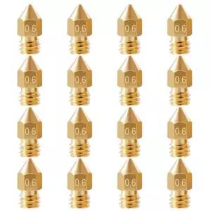 16Pcs 엔더 3 노즐 0.6mm MK8 익스트루더 v2 크리알리티 v2/엔더 5 프로/엔더 CR-10/CR-10S 메이커봇 Anet A8 16Pcs Ender 3 Nozzles
