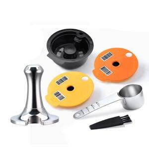BOSCH-s 기계용 iCafilas Tassimo 재사용 가능 포드 커피 캡슐 필터 컵 실리콘 뚜껑 콩