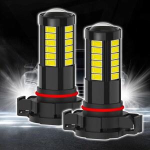 히라이피케이션 2PCS H16 /5202 /5201 LED 안개등 자동차 안개등 12V 6500K 360 밝은 헤드라이트 5730-33SMD 파워 전구 자동차 트럭 SUV 조명 교체용 (화이트) ㅣCR
