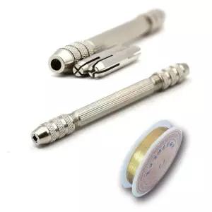 3PCS DIY 꼬인 구리선 도구 보석 제작을 위한 감김 아티팩트 핸드메이드 앤티크 액세서리 미니 핀 바이스 제작 (도구 및 구리)