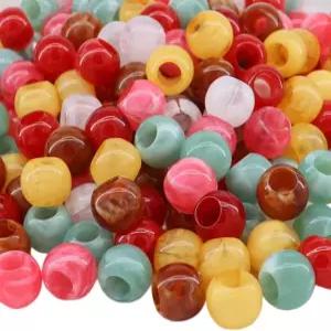 100개 14mm 아크릴 믹스 컬러 팝 스프링 비즈 큰 홀 공예 DIY 프로젝트 헤어 (구멍: 6.5mm) 100pcs 14mm Mix Color 14mm