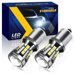 TOMHASA 1156 LED 전구 백업 후진등 6000K 브라이트 화이트 1141 1003 7506 BA15S 교체 방향지시등 브레이크 블링커 조명 2팩 ㅣ3J