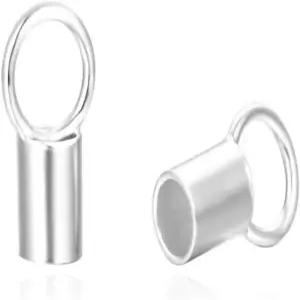 가죽 코드 와이어 실 DIY 공예 주얼리 제작 SS57-1을 위한 20pcs Adable 정품 Silver 크림프 엔드 캡 엔드(구멍 ID Hole Sterling silver