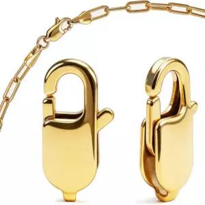 보석 제작용 랍스터 걸쇠 20팩 14mm 황동 목걸이 및 팔찌 실버 골드 도금(18K 골드) 18K Gold