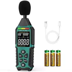 전원 공급 가능 데시벨 미터 게다예 소음 수준계 A/C 가중 SPL 측정 장치 30-130dB 감지기 모니터 리더
