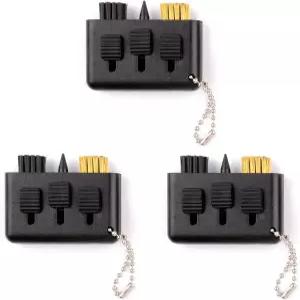 Qidie 3Pcs 골프 클럽 브러시 포켓 홈 클리너 3 in 1 접이식 샤프너 도구 휴대용 소형 액세서리