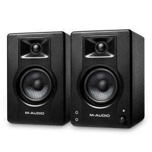 M-AUDIO BX3 페어 3.5인치 스튜디오 모니터, PC 스피커 녹음 소프트웨어가 HD 프로덕션 및 멀티미디어용 음악 있는