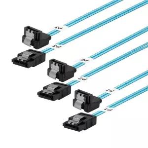 하드 드라이브 서버 SSD HDD용 ADCAUDX 롱-SATA 90도 케이블 1M 3팩 유연한 얇은 직각 3.3Ft 스트레이트
