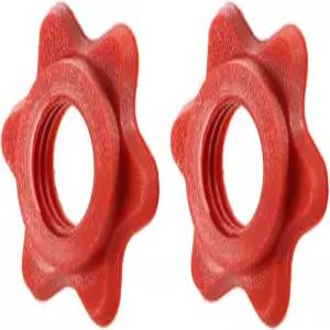 2Pcs 레드 덤벨 육각 너트 25mm 바벨 스핀 잠금 칼라 1인치 표준 바 나사 운동 웨이트 및 액세서리 근력