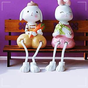 배추 토끼 미니어처 당근 인형 2P세트 앉은