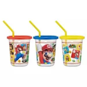 슈퍼마리오 스트로 빨대물컵 3p세트 320ml 파티컵 유아빨대컵