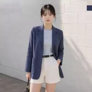 자켓 KSS 3084 여자블렌딩 오버핏 린넨자켓