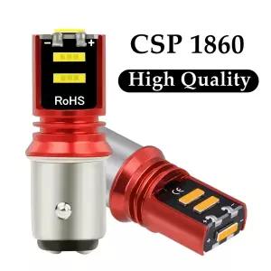 2PCS 1157 LED 1156 Led 전구 BA15S P21W BAY15D P215W CSP 1860 자동차 브레이크 조명 자동 역방향 램프