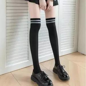 교복양말코디 여자 투톤 착시 페이크 미들 롱 팬티 스타킹 니삭스