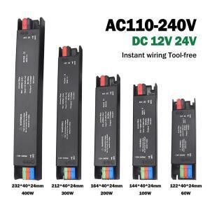 울트라 얇은 조명 변압기 110V 220V 12V 24V 60W 100W 200W 300W 400W CCTV LED 스트립 전원 공급 장치 어