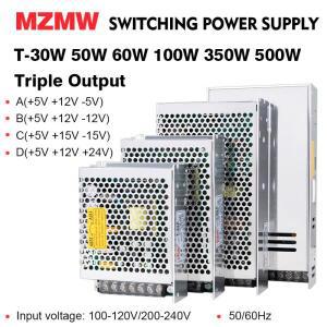 MZMW 30W 50W 60W 100W 삼중 출력 스위칭 전원 공급 장치 AC/DC 5V 12V 24V 드라이버 변압기 3방향 SMPS