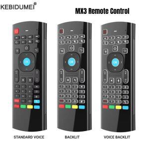 MX3 무선 에어 보이스 마우스 2.4G 미니 키보드 음성 백라이트 컨트롤러 IR 학습 리모컨 (스마트 TV 안드로