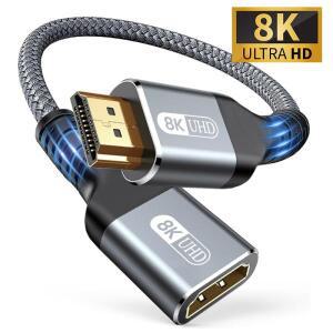 LEDMI 2.1 수-암 케이블, 익스텐션 편조 코드, Roku TV PS5 LEDTV용 연장 어댑터, 8K @ 60Hz, 4K 240Hz