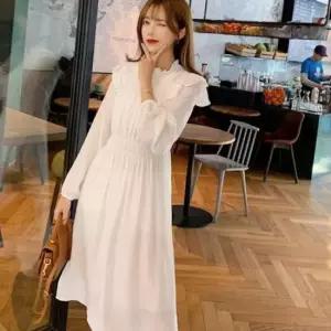 코디피셜 엔젤 프릴 레이스 긴팔 롱원피스