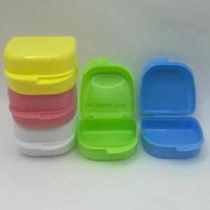 40pcs 치과 틀니 대형 보관 상자 정렬기 치열 교정 리테이너 트레이 케이스 구멍 가짜 치아 보호