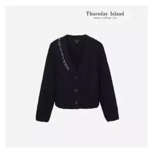 써스데이아일랜드Thursday Island 자수포인트 슬럽 가디건T238MCD301W 1096806