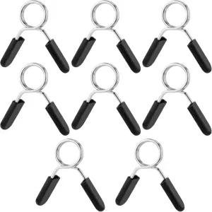 PEUTIER 8pcs 1인치 바벨 클램프 스테인리스 스틸 스프링 칼라 클립 피트니스 바 웨이트 팅 덤벨 많은